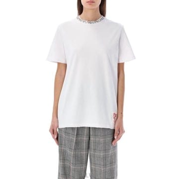 26SS 골든구스 카보숑 크리스탈 티셔츠 GWP01220P000673 10363 VINTAGE WHITE