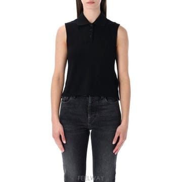 26SS 생로랑 폴로 티셔츠 862601Y37ZE 1000 Nero