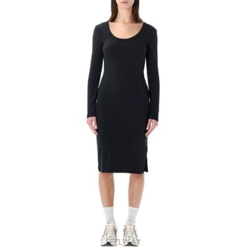 나이키 ribbed fitted midi 드레스 네로