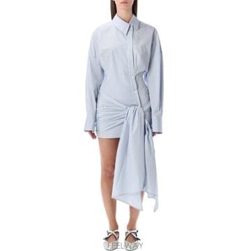 26SS 디 아티코 미디 원피스 WCA00464CCC127AA 264 LIGHT BLUE WHITE STRI
