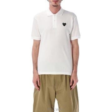 26SS 꼼데가르송 폴로 티셔츠 AX T066 051 2 Bianco