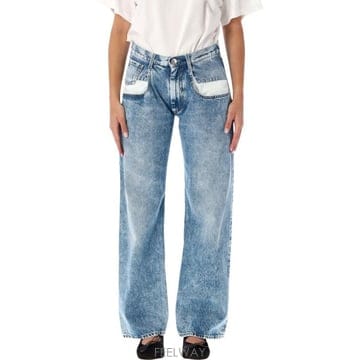 26FW 마르지엘라 컨트래스티드 포켓 스트레이트 진 S51LA0052S30513 470 MEDIUM WASH