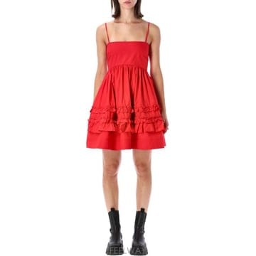 26FW 가니 숏 원피스 A10307056479 474 Rosso