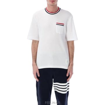 26SS 톰브라운 포인텔 코튼 티셔츠 MJS259AJ0153 100 Bianco