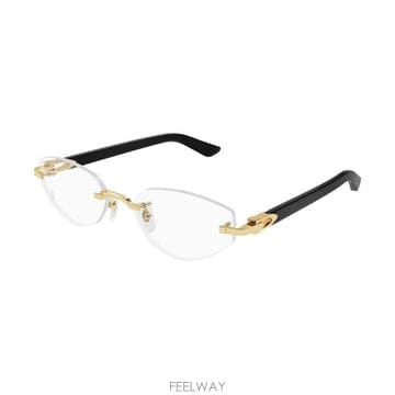 25SS 까르띠에 림리스 무테 안경 CT0609O GOLD