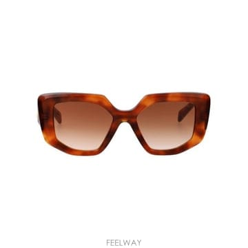 26SS 프라다 로고 템플 지오메트릭 선글라스 0PR 14ZS 18R70E brown