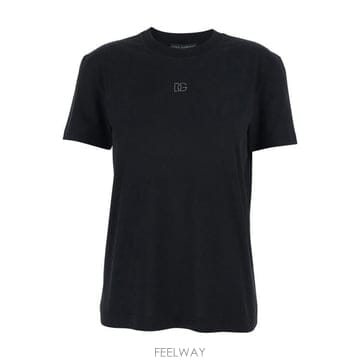Dolce&Gabbana 26SS ��ü�ذ��ٳ� DG �ڼ�   ���ν��� ���� Ƽ���� F8V42ZGDDL7 N0000 Nero26SS ��ü�ذ��ٳ� DG �ڼ�   ���ν��� ���� Ƽ���� F8V42