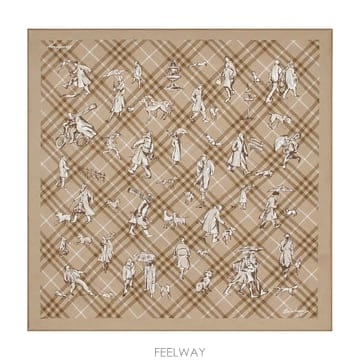 26 F/W 버버리 90X90 스카프 BURBERRY 실크 베이지 8 B0732274766