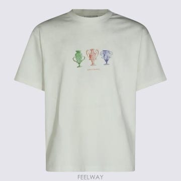 26FW 드롤드무슈 반팔 티셔츠 LTS336 CO002OW OFF WHITE