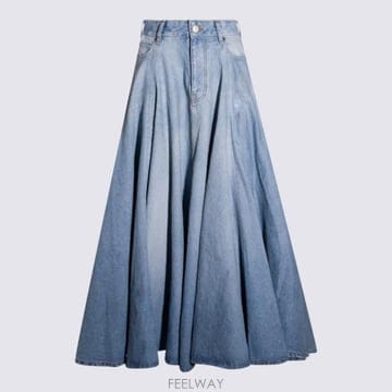 26SS 발렌시아가 고뎃 맥시 스커트 856906 TTWB14009 DIRTY LIGHT BLUE