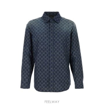 구찌 긴팔 셔츠 Printed chambray