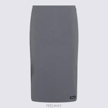 26FW 미우미우 스트레치 포플린 스커트 MG2776SOOO 6472F0D65 Ferro