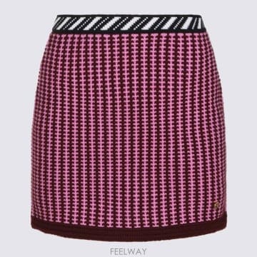 26FW 베르사체 미디 스커트 1026547 1A190522P6H0 MULBERRY PINK