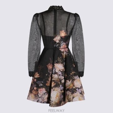 26FW 짐머만 미디 원피스 0725DF261 BLF BLACK FLORAL