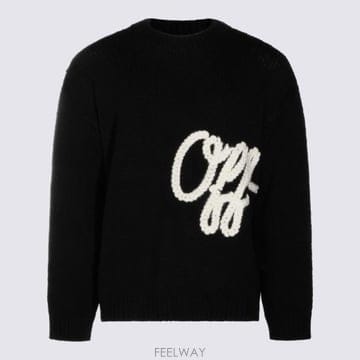 26FW 오프화이트 스웨터 OMHE212F26 KNI002001 Black