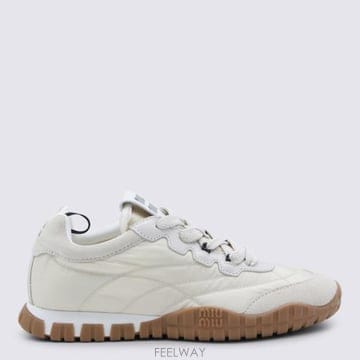 26FW 미우미우 타이어 테크니컬 스웨이드 스니커즈 5E417EF005 ZJMF0304 Avorio