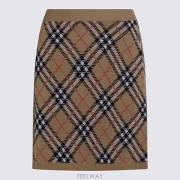 25FW 버버리 체크 울 스커트 8110604 C1309 SAND IP CHECK
