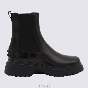 토즈 블랙 레더 부츠