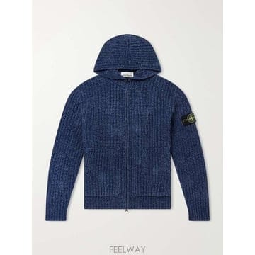 스톤 아일랜드 니트 COTTONCHENILLE 집업 후드 L2S15 B0082281710