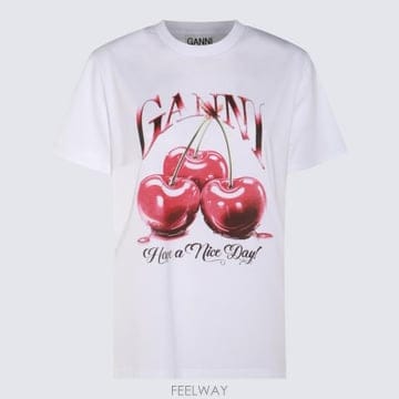 26FW 가니 반팔 티셔츠 T4004 151 Bright White