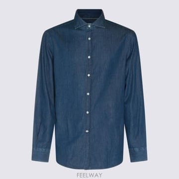 26FW 브루넬로 쿠치넬리 데님 셔츠 MR6830627 C003 Indigo