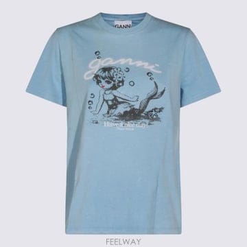 26FW 가니 반팔 티셔츠 A1050238 326 SOFT CHAMBRAY