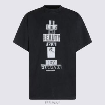 26FW 발렌시아가 반팔 티셔츠 850345 TVVK21041 Black