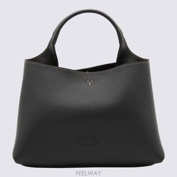 토즈 타임리스 마이크로 레더 토트백 블랙