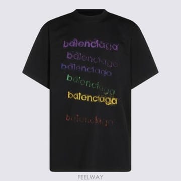 26FW 발렌시아가 반팔 티셔츠 850345 TVVK91000 Black