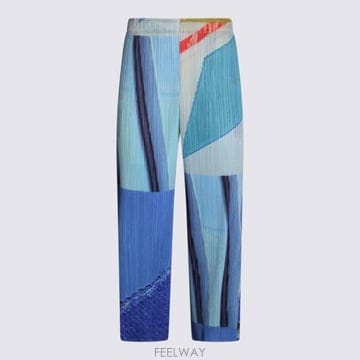 26SS 플리츠플리즈 스트레이트 팬츠 PP66JF674 07 BLUE YELLOW