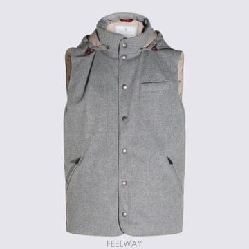 Brunello Cucinelli 26FW ���ڷ� ��ġ�ڸ� ����� �� �ö��� ����ó�� �ĵ� �ٿ� ����Ʈ MM4701775 CDF30 Grey26FW ���ڷ� ��ġ�ڸ� ����� �� �ö��� ����ó�� �ĵ� 