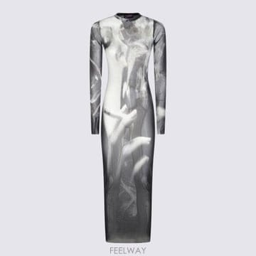 26FW 장 폴 고티에 미디 원피스 2604WDR191 M031P000201 BLACK GREY WHITE