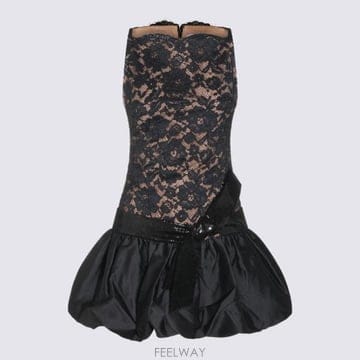 26FW 셀프 포트레이트 미디 원피스 AW26013S B Black