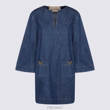 26SS 발렌티노 가라바니 데님 원피스 8B3DA03B 9YA558 MEDIUM BLUE