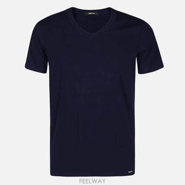 26SS 톰포드 V넥 반팔 티셔츠 T4M09 1040412 Navy