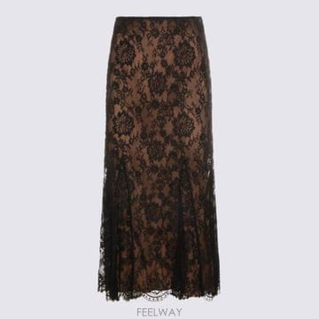 26FW 셀프 포트레이트 롱 스커트 PF26032MSKB BLACK Black