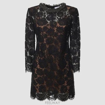 26FW 셀프 포트레이트 미디 원피스 AW26045S B Black