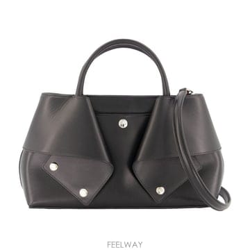 26 F/W 토템 스몰 머서 쇼퍼 백 TOTEME 레더 블랙 264- B0732274775