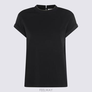 26SS 브루넬로 쿠치넬리 콘트라스트 트림 코튼 티셔츠 M0T18BD200 C4224 ABISSO