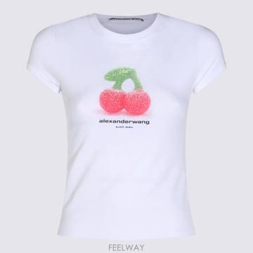 26FW 알렉산더 왕 반팔 티셔츠 1CC4261381 100 White