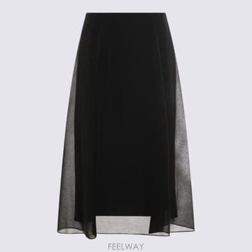 26SS 브루넬로 쿠치넬리 롱 스커트 MF940G3877 C101 Nero