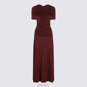 26FW 셀프 포트레이트 롱 원피스 PF26098MBU BURGUNDY