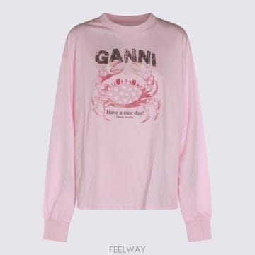 26FW 가니 긴팔 티셔츠 A1050242 868 CHALK PINK