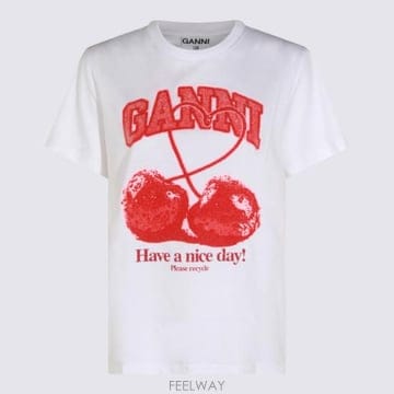 26FW 가니 반팔 티셔츠 A1050247 151 Bright White