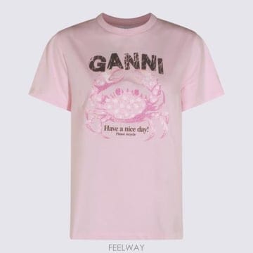 26FW 가니 반팔 티셔츠 A1050197 868 CHALK PINK