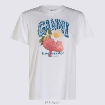 26FW 가니 반팔 티셔츠 A1050201 151 Bright White