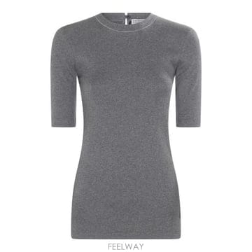 Brunello Cucinelli 26FW ���ڷ� ��ġ�ڸ� ��Ҹ� ����Ʈ ���� Ƽ���� MPTC8BJ310 CV563 GRIGIO SCURO26FW ���ڷ� ��ġ�ڸ� ��Ҹ� ����Ʈ ���� Ƽ���� MPTC8