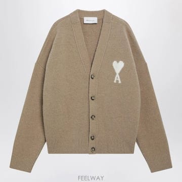 26 F/W 아미 베이지 아미 드 꾀흐 가디건 인 알파카 블렌드 UK B0052282413