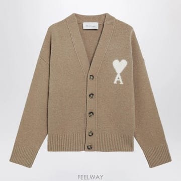 26 F/W 아미 베이지 아미 드 꾀흐 가디건 인 알파카 블렌드 UK B0052282414
