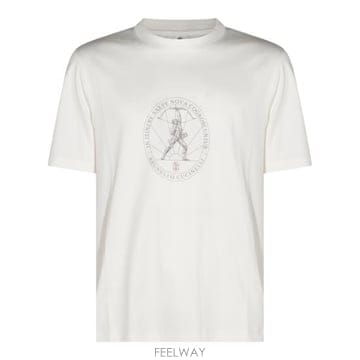 Brunello Cucinelli 26FW ���ڷ� ��ġ�ڸ� ���� Ƽ���� M0B138519 C7220 WHITE26FW ���ڷ� ��ġ�ڸ� ���� Ƽ���� M0B138519 C7220 WHI